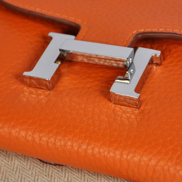 Cheap Fake Hermes Constance Wallets Togo Leather A608 Orange - Click Image to Close
